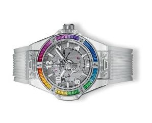 The well-designed copy Hublot Big Bang One Click 465.JX.4802.RT.4099 watches have skeleton dials.