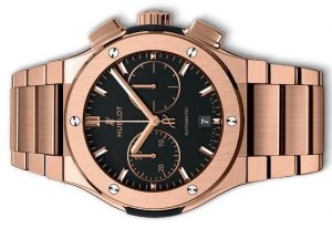 The 45 mm fake Hublot Classic Fusion 520.OX.1180.OX watches have black dials. 