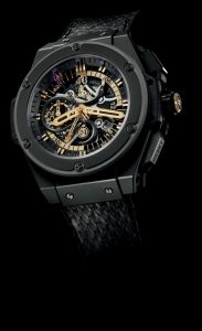 The 48 mm fake Hublot King Power 748.CI.1119.PR.KOB13 watches have skeleton dials.