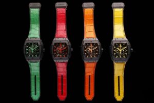 The superb fake watches have colorful straps.