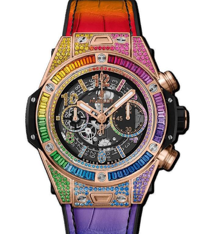 The overall design of this Hublot Big Bang Unico is romantic and dreamlike.